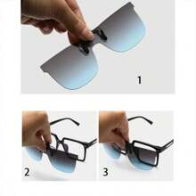 1-2 pièces Lunettes à la mode à clipser pour hommes et femmes, verres TAC surdimensionnés, idéales pour la conduite et le quotidien. Cadeau idéal pour les anniversaires, les fêtes, Noël. Lunettes à la mode Lunettes durables