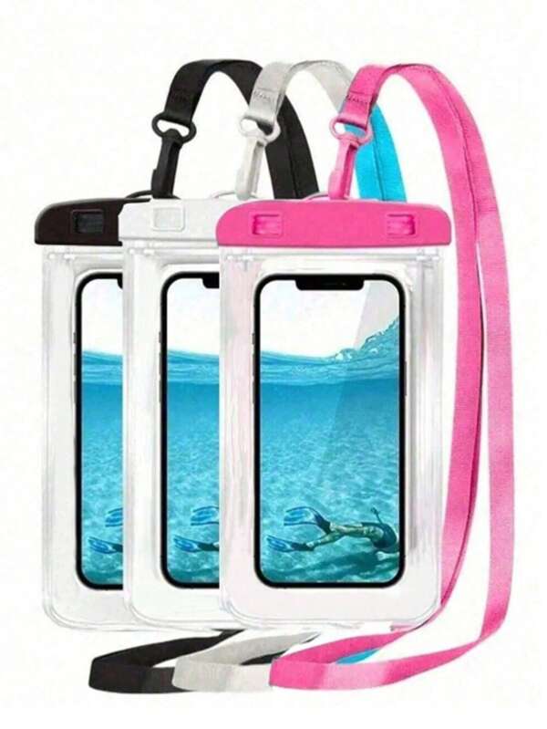 10 pièces/paquet Sac de téléphone universel transparent et imperméable, sac étanche, étui de téléphone imperméable, pochette de téléphone imperméable avec écran tactile, étui de téléphone imperméable pour la natation, sac de téléphone en PVC, sac de téléphone scellé, étui de téléphone imperméable pour la plage, sac sec pour l´eau pour la natation et convenant pour les voyages à la plage et les vacances