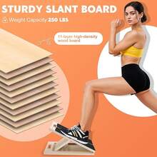 Slant Board For Calf Stretching, Adjustable Wooden Calf Stretcher Incline Board, Calf Stretch Board For Squats Leg Knees Heel Ankle Stretching - Portable Slant Board - View 3