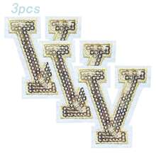 全新 26/3 件/批 时尚 A-Z 亮片英文字母刺绣补丁 免费拼写熨烫补丁 适用于服装、帽子、鞋子、缝纫、DIY - 彩色 - 查看 36