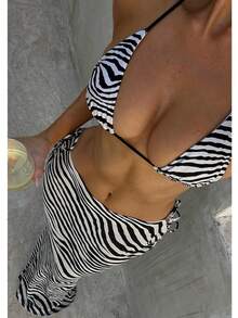 Women Summer Sheer Long Skirt Swimsuit Bikini Cover Ups Casual Floral/Leopard/Zebra Print Mesh Sheer See Through Tie Up Bodycon Maxi Skirt For Beachwear Vacation Party Clubwear - 白色 - 查看 4