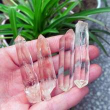 1pc 4-5cm Natural Himalayan Red Skin White Quartz Hexagonal Column, Clear Quartz Tower, Transparent Quartz Column, Quartz Magic Wand, Quartz Crystal Mineral Specimen, Quartz Cluster, Crystal Healing, Energy Healing, Crystal Gift; Each Natural Stone Is Unique, Random Shipment