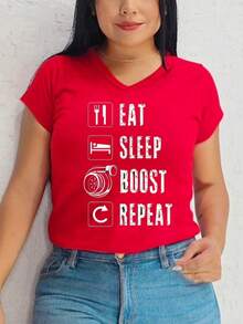 PLAYERA dama RACING roja BOOST - Rojo - Ver 3