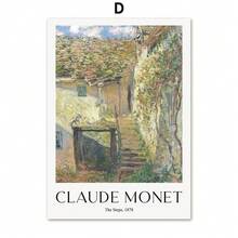 1pc Scandinavian Claude Monet Abstract Intage Posters Wall Art Canvas Painting Hotel Cafe Indoor Home Living Room Gifts Decor Optional Frame - Multicolor - View 11