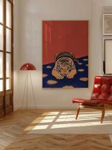 1pc Tiger Print, 70s Poster, Retro Bedroom Decor, Tiger Decor, Mid Century Modern Decor, Tiger Wall Art Bedroom Room Print Art