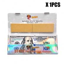 1/5/24 Books 110mm Extra Large Size Cigarette Rolling Papers + Filters, Dollar Pattern Design, 24 Papers + 24 Filters Per Booklet, Smoking Accessory Rolling Papers