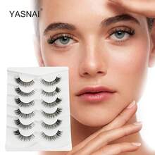 False Eyelashes Strip Lashes Wispy  Cat Eye Lash Fake Eyelash Natural Look Volume 18mm Mink Fluffy Fox Eyelashes 7 Pairs Pack 9D