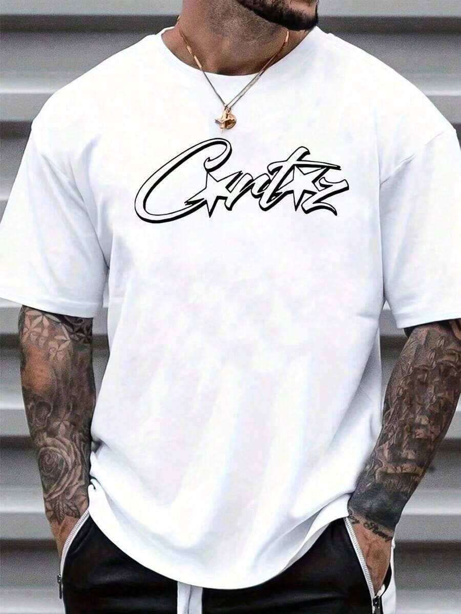 100% Cotton Unisex Round Neck Short Sleeve T-Shirt: "Cortez" Stylized Graphic Basic Tee For Summer Men's Fashion Design Soft Fabric  Loose Hip-Hop Street Style Unisex Home Daily Wear - trắng - Xem 1