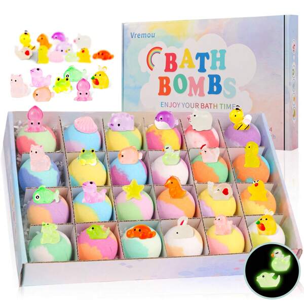 15pcs/24pcs Plant Essential Oil Bath Bombs, Fragrance Body Bathing Salt Balls, Perfect Gift For Holidays, Christmas Gift For Moms
