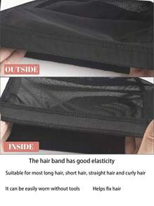 1 szt. czepek na perukę, czepek z wkładką do peruki, czepek z elastycznej siateczki z dużymi otworami, czepek z czarnej elastycznej peruki ze spandexu do wyrobu peruk, luźny regulowany pasek, lekki, oddychający, miękki, bezszwowa okrągła czepek, czepek do codziennej pielęgnacji koka, czepek do spania, czepek z siateczki o wysokiej elastyczności unisex (czepek na perukę M/L), jednolity kolor, swobodny, boho, poliester, pusty, do codziennego użytku, na wszystkie pory roku