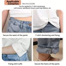 12Pcs New U-Shaped Jeans With Waist Clip, Waist Circumference Reduced, Tightening Tool, Nail Free, Adjustable, Fixed, Invisible Pin Waist Button Fixing Button - Multicolor - View 5