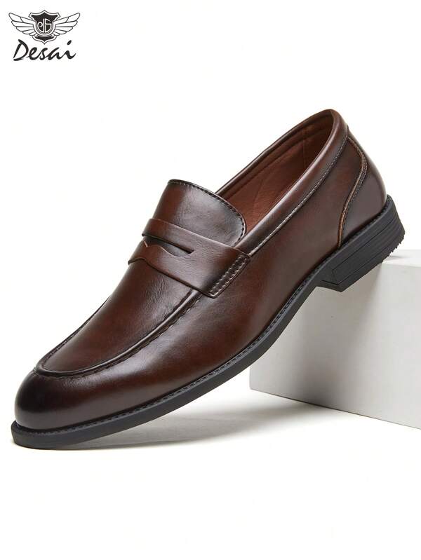 DESAI Dexa Men's Leather Business Dress Shoes, High-Quality Leather, Comfortable, Suitable For Groom Wedding