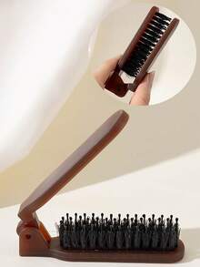 1支便携可折叠时尚琥珀色鬃毛镜面按摩梳，琥珀色猪鬃毛双用途梳，居家旅行两用，防静电，返校季，旅行度假必备，女士美发配件，梳子，发刷，梳子，解结梳，球形梳，迷你发刷，梳子套装，木梳，发刷，迷你发刷，解结梳，发刷，美发产品，美发工具，美发用品，护发，卷发梳，美发设备，发刷，后梳，造型梳，卷发梳，边缘梳，梳子，梳头发，梳子套装，梳头发，卷发梳，解结梳，女士发刷，头发，旅行，美发产品，美发工具，美发用品，理发师，理发配件，理发店，美发设备 - 彩色 - 查看 6