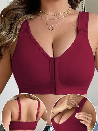 Plus Size Comfortable Front Closure Wireless Bra