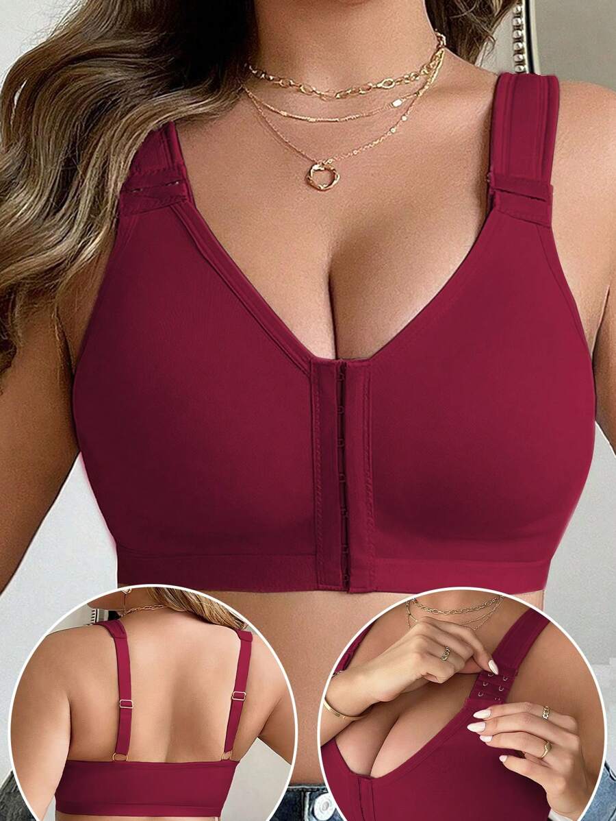 Plus Size Comfortable Front Closure Wireless Bra
