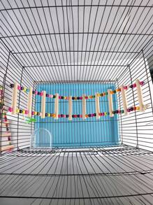 1 pieza Escalera trepadora para loros de colores, disponible en múltiples longitudes, escalera de madera flexible de colores, suministros educativos para aves, accesorio para jaula de pájaros, juguete para loros (todos los accesorios de colores se entregan al azar)