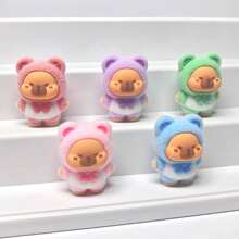 1PC/5PCS Flocked Capybara Car Ornament, Mini Car Ornament, Adorable Cartoon 1PC/5PCS Capybara Decoration, Random Color Capybara, Adorable Handmade Car Decoration, Perfect For Car Ornaments, Desktop Decorations, Party Gifts, And Holiday Presents(Buy 5PCS, Get Free Seamless Adhesive)