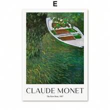 1pc Scandinavian Claude Monet Abstract Intage Posters Wall Art Canvas Painting Hotel Cafe Indoor Home Living Room Gifts Decor Optional Frame - Multicolor - View 33