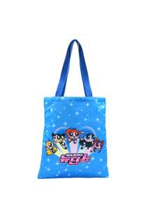 THE POWERPUFF GIRLS Cartoon Style Angel Cop Canvas Shoulder Bag, Cute Fashion Tote Handbag For Girls
