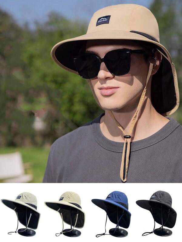 1pc Men's Casual Outdoor Sun Protective Bucket Hat, Comfortable For Hiking, Camping, FishingMen's Sun Hat Summer Hat, Suitable For Summer Outdoor Activities Such As Hiking And Fishing