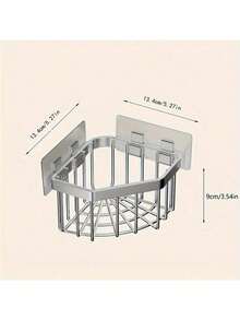 2pcs (Black+Gray) Kitchen Shelf Sink Edge Multifunctional Hanging Storage Basket Sponge Steel Wire Ball Scouring Pad Drain Rack Sink Organizer, Soap, Drain Plug, Sponge Rack, Multifunctional Rust Proof Storage Basket, Kitchen And Bathroom Wall Mounted Shelves, Black/Gray - Dark Grey - View 8