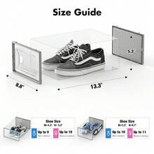Storage Box, 15 Pack Clear Plastic Stackable Shoe Organizer For Closet, Interlocking Design Shoe Container Bins For Sneakers, Foldable Shoe Rack With Lids, Black - 灰色的 - 查看 2