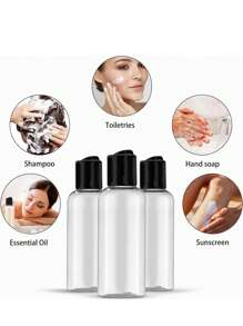 5pcs 3.4 Oz(100ml)TSA Approved Leakproof Travel Bottles For Toiletries - Empty Plastic Containers With Labels, Carry-On Compliant Airplane Essentials For Men & Women Vacation Travel Accessories Summer Travel Essentials