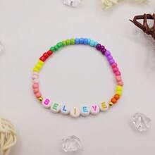 1 pulsera con nombre, pulsera con inicial, pulsera personalizada con nombre, pulsera con cuentas con nombre, pulsera con nombre personalizado, pulsera con nombre colorida, regalo para ella - Multicolor - Ver 18