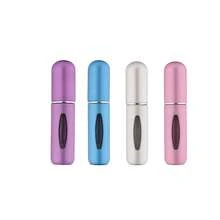 4 件 5 毫升金属迷你香水样品瓶，可重复填充，便携旅行装