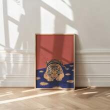 1pc Tiger Print, 70s Poster, Retro Bedroom Decor, Tiger Decor, Mid Century Modern Decor, Tiger Wall Art Bedroom Room Print Art