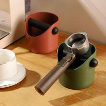 意式浓缩咖啡敲击盒，半自动咖啡机专用咖啡渣盒，紧凑型圆形抽屉 - 便携式设计，适合家庭咖啡师和咖啡店配件。返校季