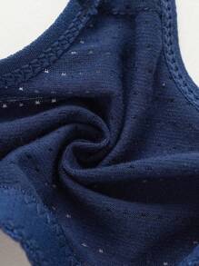 3 Peças Sutiã Sem Arame de Fechamento Frontal Macio com Estampa Floral, Roupa Íntima Feminina
