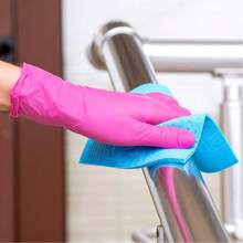 Luvas de nitrila descartáveis rosa e pretas, 50/100 unidades, adequadas para cozinha, lavar louça, limpeza, salão de beleza, coloração de cabelo, lavanderia, sem látex, sem pó, cozinha, uso doméstico (sem caixa) - Multicolorido - Ver 3