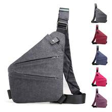 Unisex Solid Color Oxford Cloth Chest Bag, Business Leisure Sports Style, Non-Waterproof Zipper Messenger Shoulder Bag, Suitable For Men And Women To Travel And Leisure Use Small Bag For Men Body Bag For Men Gun Holster - Multicolor - View 1