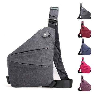 Unisex Solid Color Oxford Cloth Chest Bag, Business Leisure Sports Style, Non-Waterproof Zipper Messenger Shoulder Bag, Suitable For Men And Women To Travel And Leisure Use Small Bag For Men Body Bag For Men Gun Holster