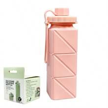 In Stock Silicone Collapsible Portable Water Bottle, Outdoor Sports Water Cup, Creative Gift Straw Cup
