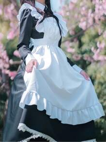 Uniforme de criada estilo lolita británico clásico, disfraz de camarero/a de anime/cómic para cosplay, café y Halloween
