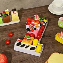 1pc Digital Candy Cake Decoration Box, Birthday Number Balloon Box, Digital Mosaic, Suitable For Birthday Table Decor, Wedding Table Setting, Party Decoration And Other Occasions Like Mother's Day, Graduation Ceremony, Etc. - White - View 4