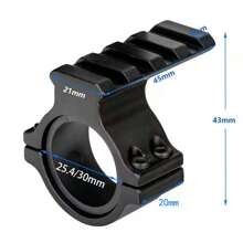 Accesorio de linterna táctica: Anillos de acero desmontables rápidos de 30 mm y 25,4 mm, abrazadera de montaje para mira telescópica para caza