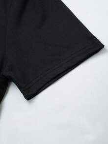 Camiseta con estampado de cebra de dibujos animados - Camisetas de manga corta cómodas y transpirables para hombres para el verano - Negro - Ver 5