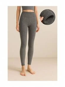 Premium Lined Thermal Leggings - Grey - View 1