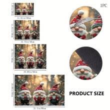1 Pack Of 3 Santa Claus, Snowman And Snowflake Printed Silicone Coffee Drink Coasters, Anti-Slip & Super Absorbent Washable Drainage Mats For Countertop, Kitchen, Dining Table, Holiday Decor