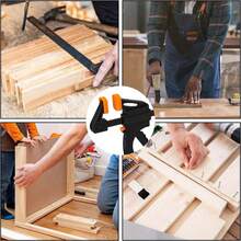 5 件套 4 英寸/6 英寸 F 型夹 - 快速释放棘轮木工夹，耐用金属结构，黑色 - DIY 木工手工工具夹，适用于木工 - 黑色 - 查看 9