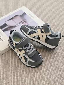 Zapatos ligeros y casuales para niños con diseño de colorblock - Gris - Ver 5