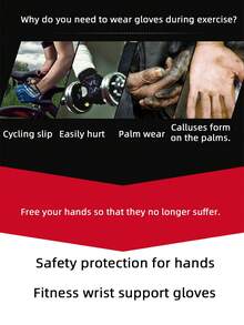 1 双运动健身露指手套，透气防滑手掌，耐用，适合举重、哑铃练习、户外骑行