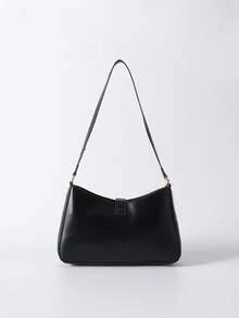 Leather Underarm Bag Fashion Women Bag Handbag Solid Shoulder Bag Simplicity Classic Women's Messenger Bag For Lady Winter Gifts - Black - View 7