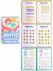 Kit d'apprentissage préscolaire 5 EN 1 pour les 3-6 ans Cahier de traçage de l'alphabet + Exercices de mathématiques et livre de jeux bonus Jouets éducatifs pour tout-petits pour la pratique de l'écriture (ABC et 123), Fournitures scolaires / Cadeau d'apprentissage de bienvenue - couleur - Voir 12