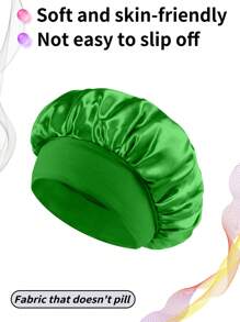 1 pièce / 2 pièces Nouvelle casquette de sommeil élastique à large bord en satin doux et respirant, style mode décontracté et confortable pour usage quotidien