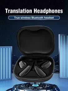1 Pair Of AI Intelligent Real-Time Translation Wireless Headphones Support 147 Languages With Display Screen Ear-Hanging Translator High-Quality Synchronous Recording And Transcription Of Meeting Minutes For Business Travel Abroad Multi-Language English Translation Machine Chinese And Foreign Translation Multi-Function Foreign Language Translator Earhook Earphones