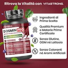 Diosmin PRO Vitastrong Vegan – Micronized Diosmin And Flavonoid Complex With Enovita, Centella, Horse Chestnut, Butcher's Broom, Lespedeza And Black Pepper, 60 Tablets - 其他 - 查看 6